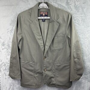 Duluth Trading Co Men's Blazer Medium‎ Tan Beige Cotton Workwear Jacket